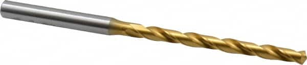 OSG - #10 130° Cobalt Jobber Drill - TiN Finish, Right Hand Cut, Spiral Flute, Straight Shank, 4-1/4" OAL, Standard Point - Americas Industrial Supply