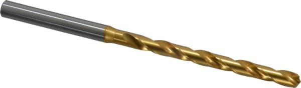 OSG - #3 130° Cobalt Jobber Drill - TiN Finish, Right Hand Cut, Spiral Flute, Straight Shank, 4-5/16" OAL, Standard Point - Americas Industrial Supply