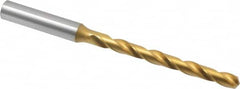 OSG - Letter G 130° Cobalt Jobber Drill - TiN Finish, Right Hand Cut, Spiral Flute, Straight Shank, 4-11/16" OAL, Standard Point - Americas Industrial Supply