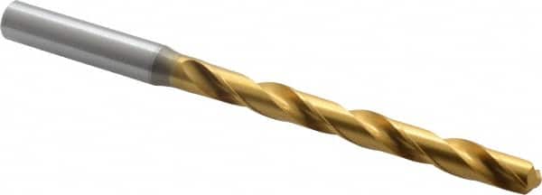 OSG - Letter O 130° Cobalt Jobber Drill - TiN Finish, Right Hand Cut, Spiral Flute, Straight Shank, 5" OAL, Standard Point - Americas Industrial Supply