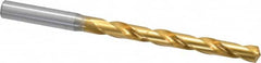 OSG - Letter Q 130° Cobalt Jobber Drill - TiN Finish, Right Hand Cut, Spiral Flute, Straight Shank, 5-1/4" OAL, Standard Point - Americas Industrial Supply