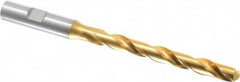 OSG - Letter V 130° Cobalt Jobber Drill - TiN Finish, Right Hand Cut, Spiral Flute, Straight Shank, 5-23/32" OAL, Standard Point - Americas Industrial Supply
