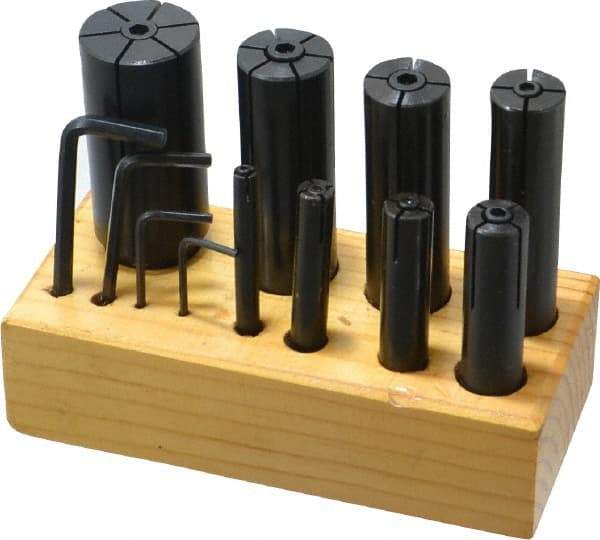 Interstate - 8 Piece 1/8" Increment Expanding Lathe Arbor Set - 1/4", 3/8", 1/2", 5/8", 3/4", 7/8", 1" & 1-1/4" Arbors, 3 & 4" OAL - Americas Industrial Supply