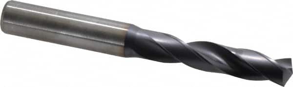 Kennametal - 10.2997mm 140° Spiral Flute Solid Carbide Screw Machine Drill Bit - Right Hand Cut, 55mm Flute Length, 102mm OAL, Standard Point, Straight Shank - Americas Industrial Supply