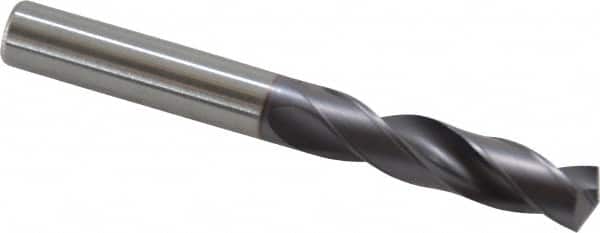 Kennametal - 9.90092mm 140° Spiral Flute Solid Carbide Screw Machine Drill Bit - Right Hand Cut, 47mm Flute Length, 89mm OAL, Standard Point, Straight Shank - Americas Industrial Supply