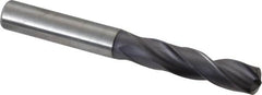 Kennametal - 9.70026mm 140° Spiral Flute Solid Carbide Screw Machine Drill Bit - Right Hand Cut, 47mm Flute Length, 89mm OAL, Standard Point, Straight Shank - Americas Industrial Supply