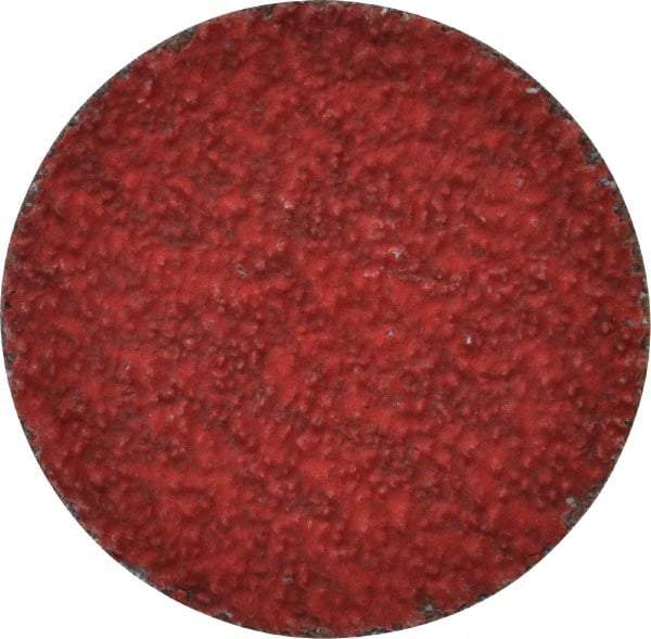 Merit Abrasives - 2" Disc Diam, 36 Grit, Ceramic Quick Change Disc - Type S Attaching System, Coated, Very Coarse Grade, 30,000 RPM - Americas Industrial Supply