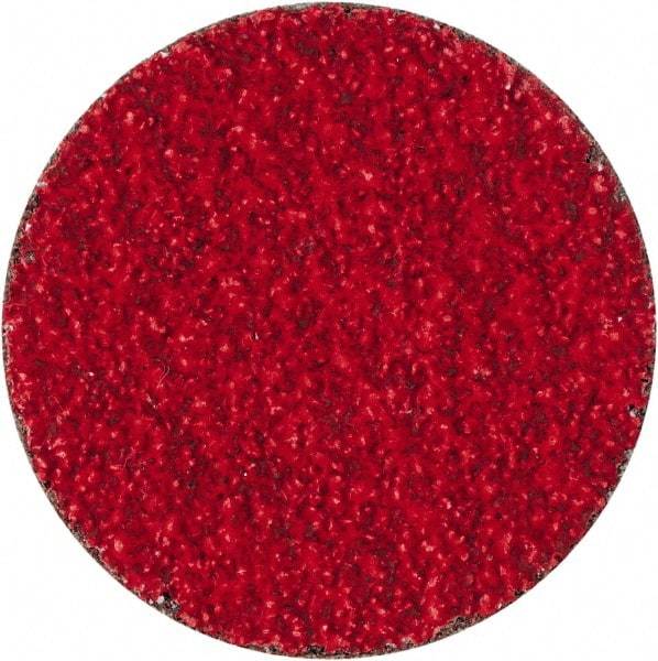 Merit Abrasives - 2" Disc Diam, 40 Grit, Ceramic Quick Change Disc - Type S Attaching System, Coated, Coarse Grade, 30,000 RPM - Americas Industrial Supply