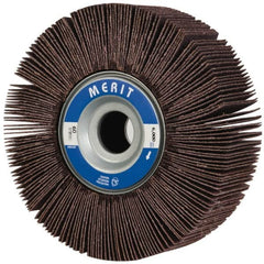 Merit Abrasives - 6" Diam, 60 Grit Aluminum Oxide Unmounted Flap Wheel - 1" Hole, 2" Wide, Coated, Medium Grade, 6,000 Max RPM , Cloth Backing - Americas Industrial Supply