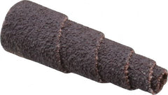 Merit Abrasives - 1-1/2" Long x 1/2" Diam, Aluminum Oxide, Full Taper Cartridge Roll - 60 Grit, 1/8" Pilot Hole Diam, Medium Grade - Americas Industrial Supply