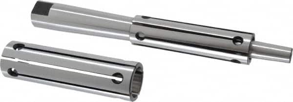 Interstate - 1 to 1-1/4" Grip, Expanding Lathe Mandrel - 1" Shank Diam, 4" Sleeve Length, 9" Arbor Length - Americas Industrial Supply