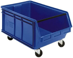 Quantum Storage - 300 Lb. Load Capacity, 29" Deep, Red Polyethylene Hopper Stacking Bin - 14-7/8" High x 18-3/8" Wide x 29" Long - Americas Industrial Supply