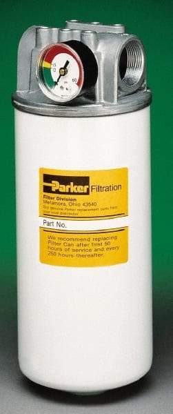 Parker - 1-1/4 NPTF, 20 Micron, Filter Assembly - Microglass - Americas Industrial Supply