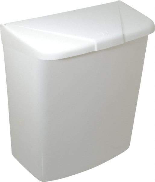 NuTrend Disposables - Plastic Feminine Hygiene Product Receptacle - 11-1/2" High x 9-1/2" Wide x 4-1/4" Deep, White - Americas Industrial Supply