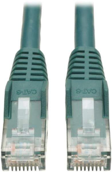 Tripp-Lite - Cat6, 24 AWG, 8 Wires, 550 MHz, Unshielded Network & Ethernet Cable - Green, PVC, 14' OAL - Americas Industrial Supply