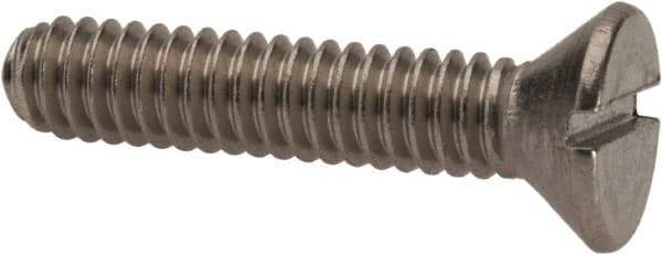Value Collection - 1/4-20 UNC, 1-1/4" OAL Slotted Drive Machine Screw - Flat Head, Grade 316 Stainless Steel, Uncoated, Without Washer - Americas Industrial Supply