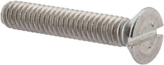 Value Collection - 1/4-20 UNC, 1-1/2" OAL Slotted Drive Machine Screw - Flat Head, Grade 316 Stainless Steel, Uncoated, Without Washer - Americas Industrial Supply