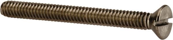 Value Collection - 1/4-20 UNC, 2-1/2" OAL Slotted Drive Machine Screw - Flat Head, Grade 316 Stainless Steel, Uncoated, Without Washer - Americas Industrial Supply