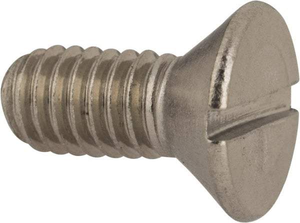 Value Collection - 5/16-18 UNC, 3/4" OAL Slotted Drive Machine Screw - Flat Head, Grade 316 Stainless Steel, Uncoated, Without Washer - Americas Industrial Supply