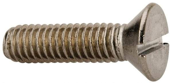 Value Collection - 5/16-18 UNC, 1-1/4" OAL Slotted Drive Machine Screw - Flat Head, Grade 316 Stainless Steel, Uncoated, Without Washer - Americas Industrial Supply