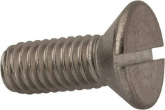Value Collection - 3/8-16 UNC, 1" OAL Slotted Drive Machine Screw - Flat Head, Grade 316 Stainless Steel, Uncoated, Without Washer - Americas Industrial Supply