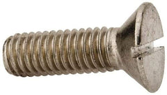 Value Collection - 3/8-16 UNC, 1-1/4" OAL Slotted Drive Machine Screw - Flat Head, Grade 316 Stainless Steel, Uncoated, Without Washer - Americas Industrial Supply