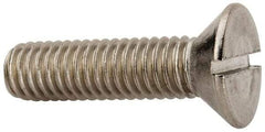 Value Collection - 3/8-16 UNC, 1-1/2" OAL Slotted Drive Machine Screw - Flat Head, Grade 316 Stainless Steel, Uncoated, Without Washer - Americas Industrial Supply