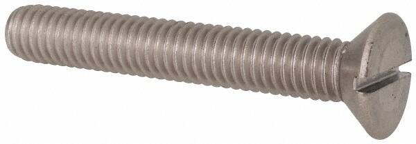 Value Collection - 3/8-16 UNC, 2-1/2" OAL Slotted Drive Machine Screw - Flat Head, Grade 316 Stainless Steel, Uncoated, Without Washer - Americas Industrial Supply