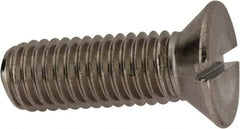 Value Collection - 1/2-13 UNC, 1-1/2" OAL Slotted Drive Machine Screw - Flat Head, Grade 316 Stainless Steel, Uncoated, Without Washer - Americas Industrial Supply