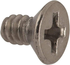 Value Collection - #6-32 UNC, 1/4" OAL Phillips Drive Machine Screw - Flat Head, Grade 316 Stainless Steel, Uncoated, Without Washer - Americas Industrial Supply