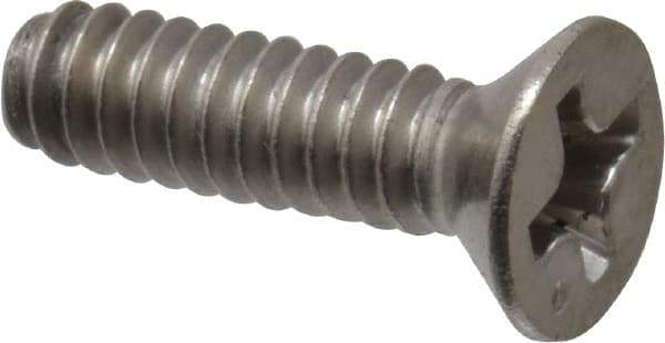 Value Collection - #6-32 UNC, 1/2" OAL Phillips Drive Machine Screw - Flat Head, Grade 316 Stainless Steel, Uncoated, Without Washer - Americas Industrial Supply