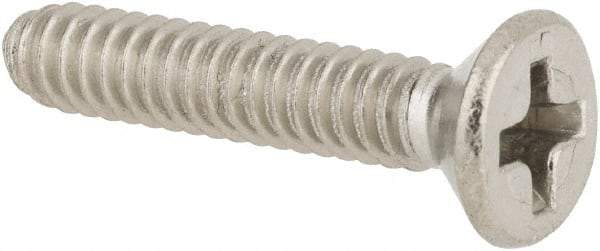 Value Collection - #6-32 UNC, 3/4" OAL Phillips Drive Machine Screw - Flat Head, Grade 316 Stainless Steel, Uncoated, Without Washer - Americas Industrial Supply