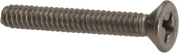 Value Collection - #6-32 UNC, 1" OAL Phillips Drive Machine Screw - Flat Head, Grade 316 Stainless Steel, Uncoated, Without Washer - Americas Industrial Supply