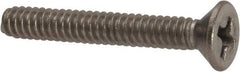 Value Collection - #6-32 UNC, 1" OAL Phillips Drive Machine Screw - Flat Head, Grade 316 Stainless Steel, Uncoated, Without Washer - Americas Industrial Supply