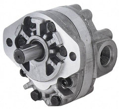 Parker - 7.3 GPM, 1-1/6-12 UNF-2B SAE Inlet Size, 2,500 RPM, 3/4" Shaft Diam, SAE A Mount, Hydraulic Gear Pump - 7.34 GPM at 1,800 RPM, 14.68 GPM at 3,600 RPM, 2,500 psi Max Working Pressure, 1-1/16-12 SAE Port Size - Americas Industrial Supply