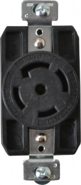 Cooper Wiring Devices - 120/208 VAC, 30 Amp, L21-30R NEMA, Self Grounding Receptacle - 4 Poles, 5 Wire, Female End, Black - Americas Industrial Supply