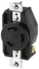 Cooper Wiring Devices - 480 VAC, 30 Amp, L8-30R NEMA, Self Grounding Receptacle - 2 Poles, 3 Wire, Female End, Black - Americas Industrial Supply