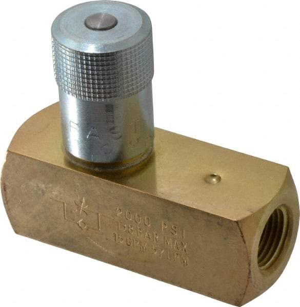 Parker - 15 GPM 1/2 Inlet Brass Hydraulic Control Valve - 1/2-14 Thread - Americas Industrial Supply