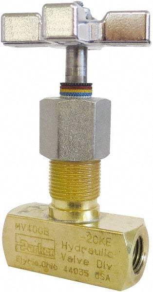 Parker - 5 GPM 1/4 Inlet Brass Hydraulic Control Valve - 1/4-18 Thread - Americas Industrial Supply