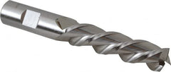 Cleveland - 3/4", 3" LOC, 3/4" Shank Diam, 5-1/4" OAL, 3 Flute, Powdered Metal Square End Mill - Single End, Uncoated, Spiral Flute, 42° Helix, Centercutting, Left Hand Cut, Left Hand Flute, Series PM-539L - Americas Industrial Supply