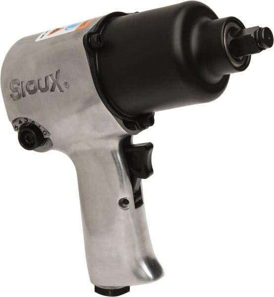 Sioux Tools - 1/2" Drive, 8,000 RPM, 425 Ft/Lb Torque Impact Wrench - Pistol Grip Handle, 1,200 IPM, 4 to 16.8 CFM, 1/4" NPT Inlet - Americas Industrial Supply