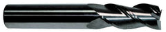 Accupro - 9/16", 3" LOC, 9/16" Shank Diam, 6" OAL, 3 Flute, Solid Carbide Square End Mill - Single End, AlTiN Finish, Spiral Flute, 40° Helix, Centercutting, Right Hand Cut, Right Hand Flute - Americas Industrial Supply