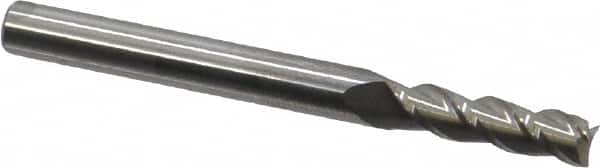 Accupro - 11/64", 5/8" LOC, 3/16" Shank Diam, 2" OAL, 3 Flute, Solid Carbide Square End Mill - Single End, Uncoated, Spiral Flute, 40° Helix, Centercutting, Right Hand Cut, Right Hand Flute - Americas Industrial Supply