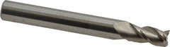 Accupro - 7/32", 3/8" LOC, 1/4" Shank Diam, 2" OAL, 3 Flute, Solid Carbide Square End Mill - Single End, Uncoated, Spiral Flute, 40° Helix, Centercutting, Right Hand Cut, Right Hand Flute - Americas Industrial Supply