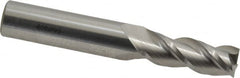 Accupro - 25/64", 1" LOC, 7/16" Shank Diam, 2-3/4" OAL, 3 Flute, Solid Carbide Square End Mill - Single End, Uncoated, Spiral Flute, 40° Helix, Centercutting, Right Hand Cut, Right Hand Flute - Americas Industrial Supply