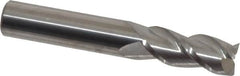 Accupro - 7/16", 1" LOC, 7/16" Shank Diam, 2-3/4" OAL, 3 Flute, Solid Carbide Square End Mill - Single End, Uncoated, Spiral Flute, 40° Helix, Centercutting, Right Hand Cut, Right Hand Flute - Americas Industrial Supply