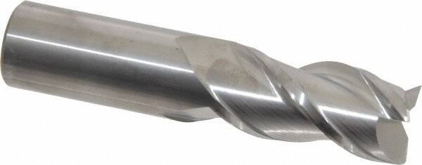Accupro - 7/8", 1-3/4" LOC, 7/8" Shank Diam, 4" OAL, 3 Flute, Solid Carbide Square End Mill - Single End, Uncoated, Spiral Flute, 40° Helix, Centercutting, Right Hand Cut, Right Hand Flute - Americas Industrial Supply