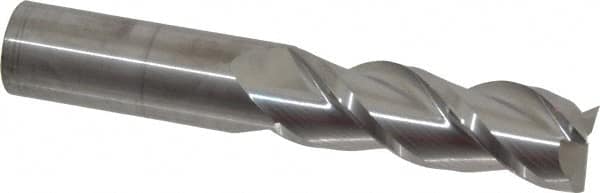 Accupro - 1", 3" LOC, 1" Shank Diam, 6" OAL, 3 Flute, Solid Carbide Square End Mill - Single End, Uncoated, Spiral Flute, 40° Helix, Centercutting, Right Hand Cut, Right Hand Flute - Americas Industrial Supply