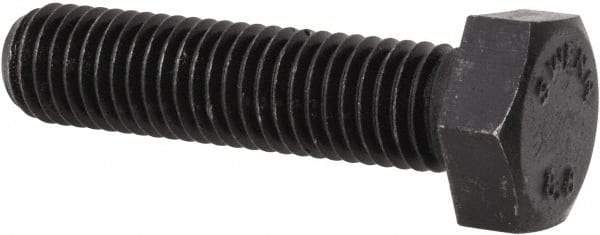 Value Collection - M12x1.75mm Metric Coarse, 90mm Length Under Head Hex Head Cap Screw - Fully Threaded, Grade 8.8 Steel, Uncoated, 19mm Hex - Americas Industrial Supply