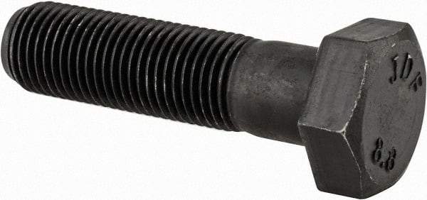 Value Collection - M12x1.25mm Metric Fine, 45mm Length Under Head Hex Head Cap Screw - Partially Threaded, Grade 8.8 Steel, Uncoated, 19mm Hex - Americas Industrial Supply